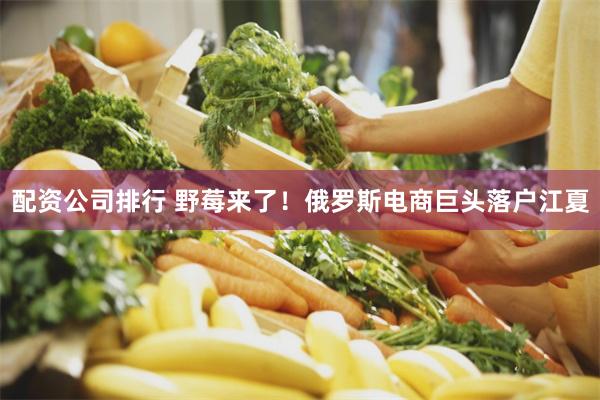 配资公司排行 野莓来了！俄罗斯电商巨头落户江夏