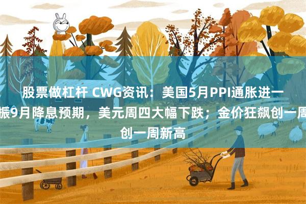股票做杠杆 CWG资讯：美国5月PPI通胀进一步提振9月降息预期，美元周四大幅下跌；金价狂飙创一周新高